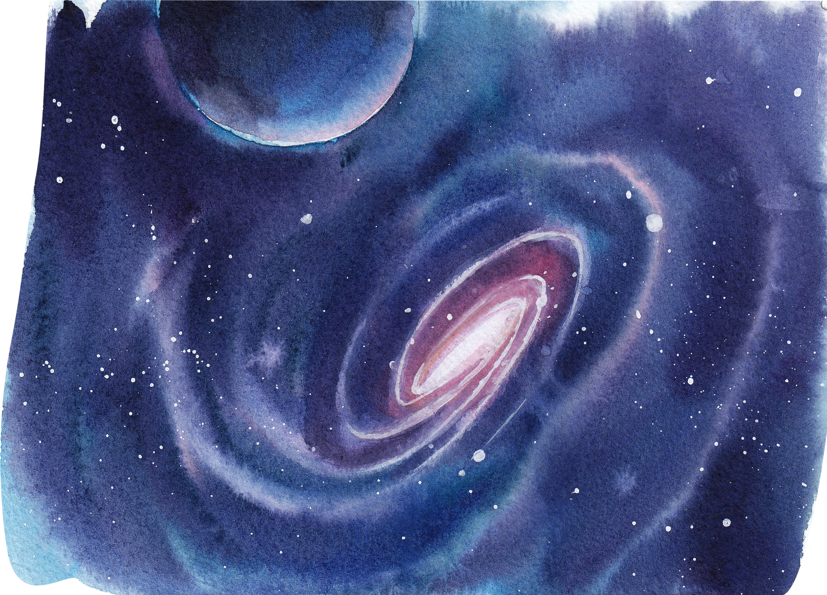 Watercolor Galaxy Background
